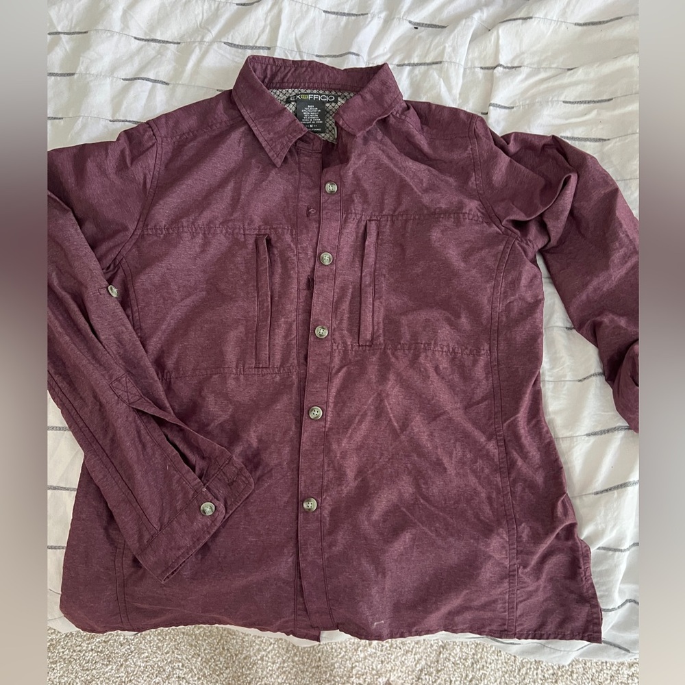 Exofficio Women's Maroon Button-Down Shirt